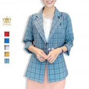 Áo blazer nữ caro khoác vest kẻ ô basic 5 màu CHUU AK5032