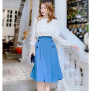 Chân váy xếp li xòe ngang gối nhiều màu 5 size CHUU CV5024