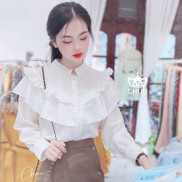 Áo nữ bánh bèo kiểu sơ mi công sở tay dài, phong cách tiểu thư CHUU A6764